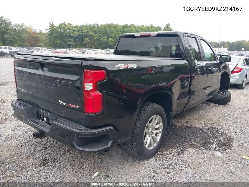 2019 Chevrolet Silverado 1500 Rst VIN: 1GCRYEED9KZ214167 Lot: 40387607