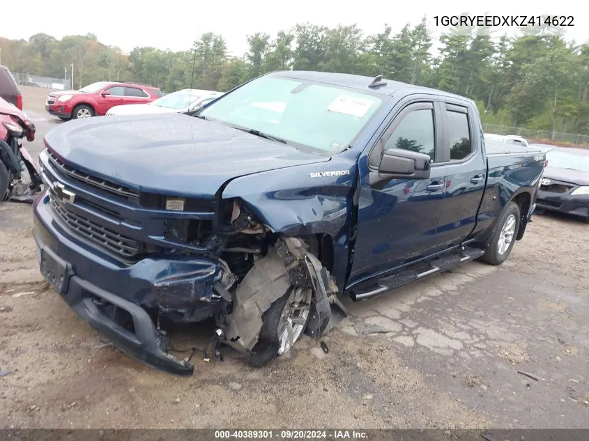 2019 Chevrolet Silverado 1500 Rst VIN: 1GCRYEEDXKZ414622 Lot: 40389301