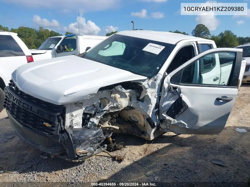 2019 Chevrolet Silverado 1500 Work Truck VIN: 1GCRYAEH1KZ209380 Lot: 40394655