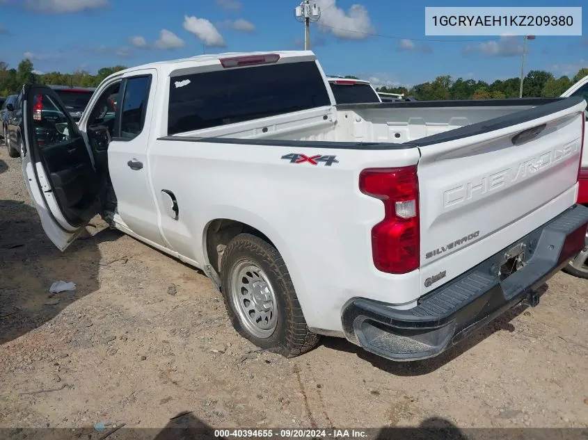 2019 Chevrolet Silverado 1500 Work Truck VIN: 1GCRYAEH1KZ209380 Lot: 40394655