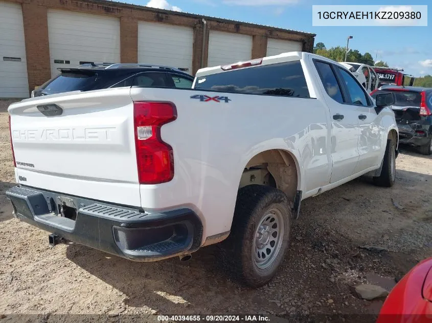 2019 Chevrolet Silverado 1500 Work Truck VIN: 1GCRYAEH1KZ209380 Lot: 40394655