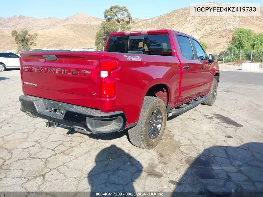 2019 Chevrolet Silverado 1500 Lt Trail Boss VIN: 1GCPYFED4KZ419733 Lot: 40417209