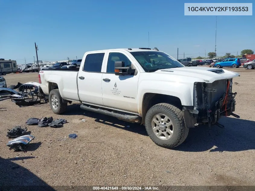 2019 Chevrolet Silverado 3500Hd Wt VIN: 1GC4KVCY2KF193553 Lot: 40421649