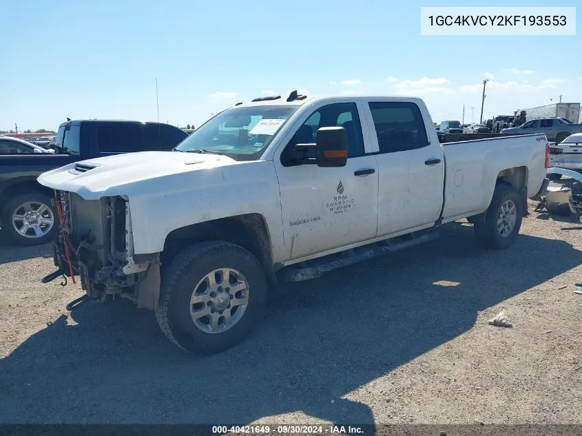 2019 Chevrolet Silverado 3500Hd Wt VIN: 1GC4KVCY2KF193553 Lot: 40421649