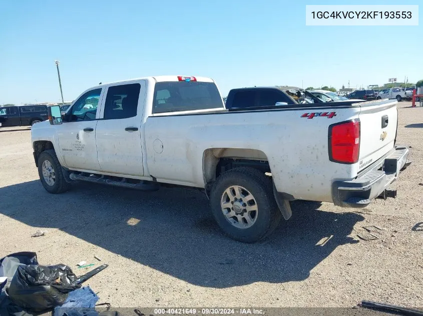 2019 Chevrolet Silverado 3500Hd Wt VIN: 1GC4KVCY2KF193553 Lot: 40421649