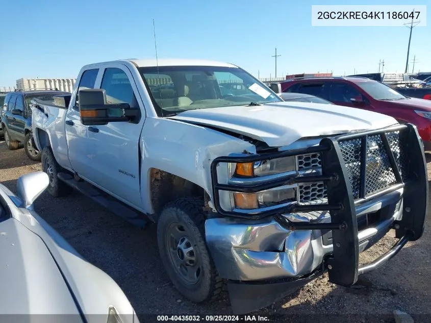 2019 Chevrolet Silverado 2500Hd Wt VIN: 2GC2KREG4K1186047 Lot: 40435032