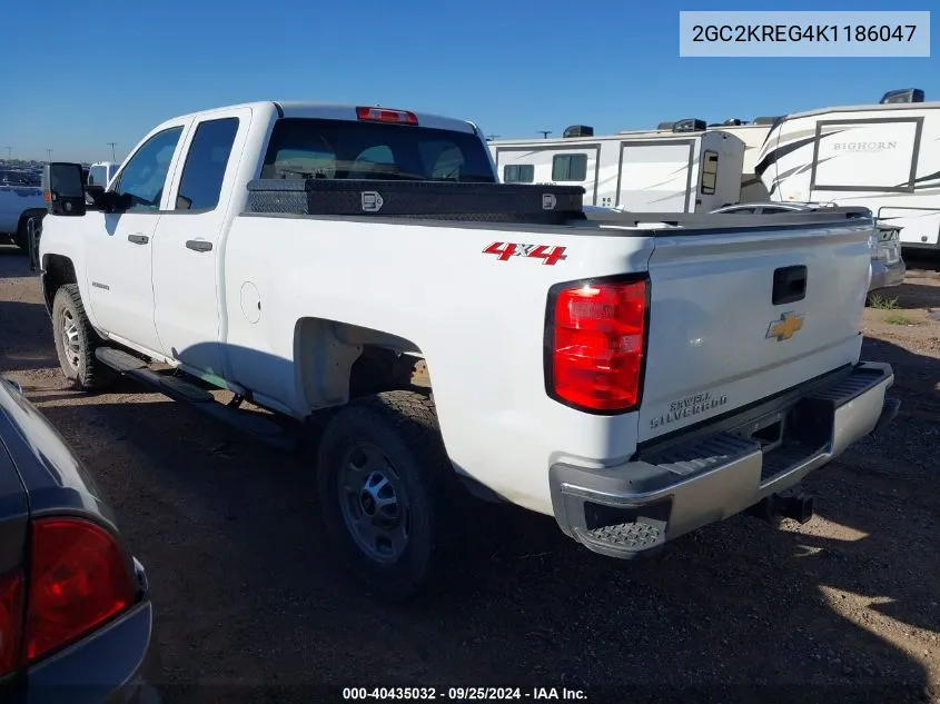 2019 Chevrolet Silverado 2500Hd Wt VIN: 2GC2KREG4K1186047 Lot: 40435032