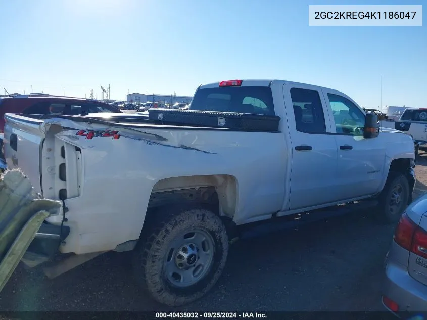 2019 Chevrolet Silverado 2500Hd Wt VIN: 2GC2KREG4K1186047 Lot: 40435032