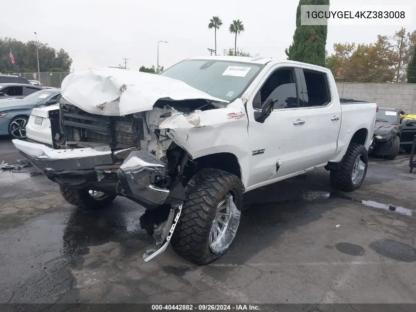 2019 Chevrolet Silverado 1500 Ltz VIN: 1GCUYGEL4KZ383008 Lot: 40442882