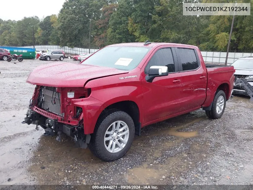 2019 Chevrolet Silverado 1500 C1500 Lt VIN: 1GCPWCED1KZ192344 Lot: 40444271