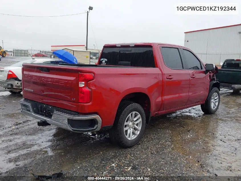 2019 Chevrolet Silverado 1500 C1500 Lt VIN: 1GCPWCED1KZ192344 Lot: 40444271