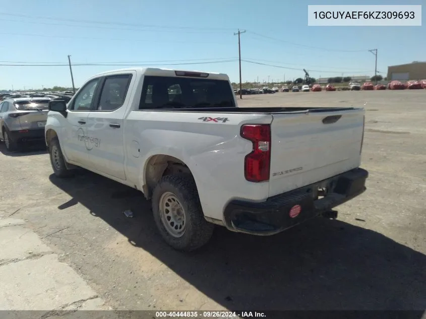 2019 Chevrolet Silverado 1500 Work Truck VIN: 1GCUYAEF6KZ309693 Lot: 40444835