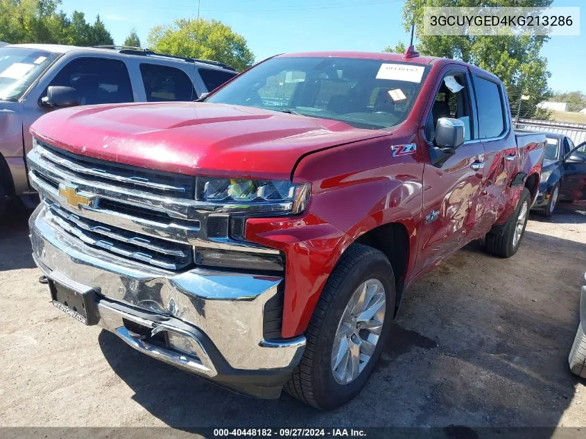 2019 Chevrolet Silverado 1500 Ltz VIN: 3GCUYGED4KG213286 Lot: 40448182