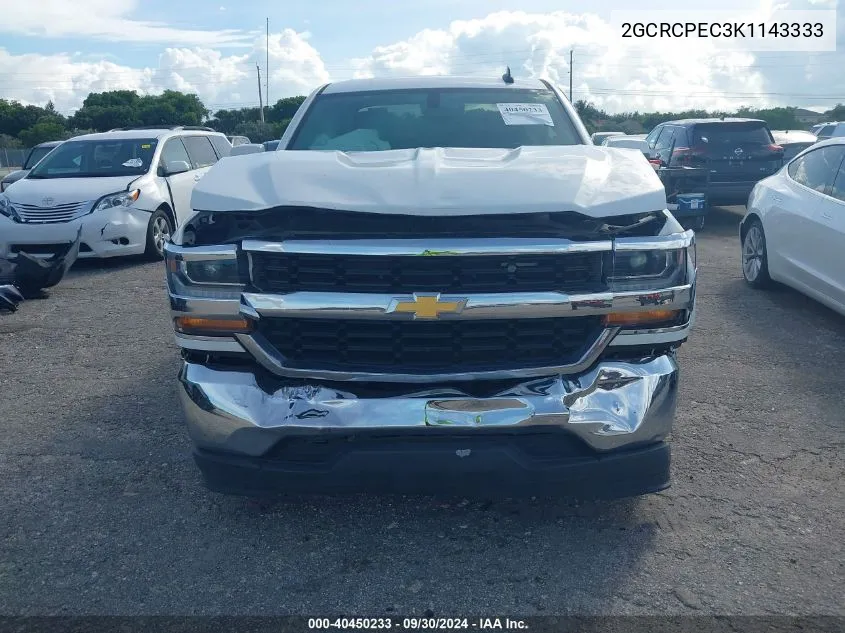 2019 Chevrolet Silverado Ld C1500 Lt VIN: 2GCRCPEC3K1143333 Lot: 40450233