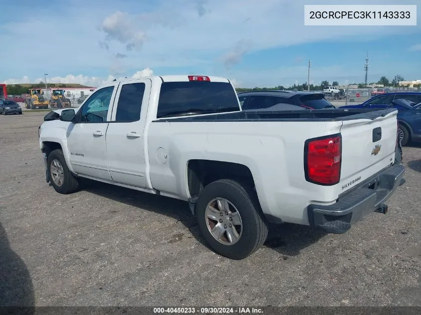 2019 Chevrolet Silverado Ld C1500 Lt VIN: 2GCRCPEC3K1143333 Lot: 40450233