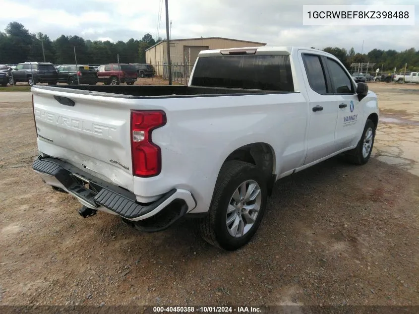 1GCRWBEF8KZ398488 2019 Chevrolet Silverado 1500 C1500 Custom