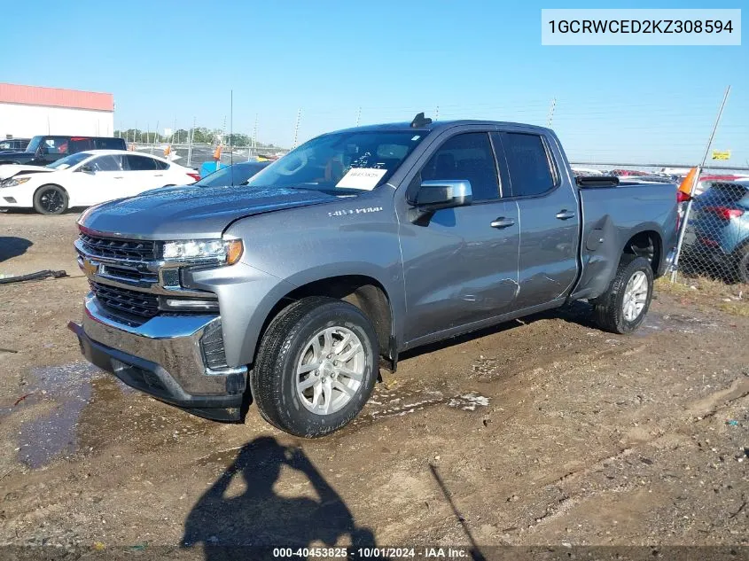 1GCRWCED2KZ308594 2019 Chevrolet Silverado 1500 Lt