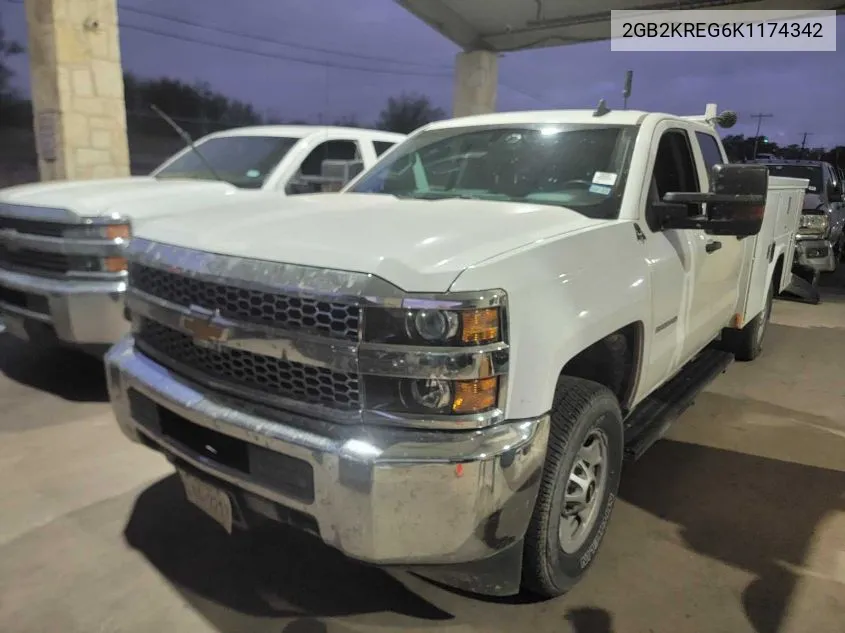 2019 Chevrolet Silverado 2500Hd Wt VIN: 2GB2KREG6K1174342 Lot: 40453987