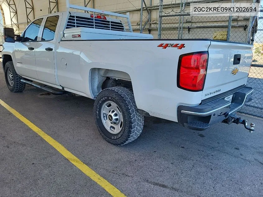 2019 Chevrolet Silverado 2500Hd Wt VIN: 2GC2KREG9K1202694 Lot: 40460262