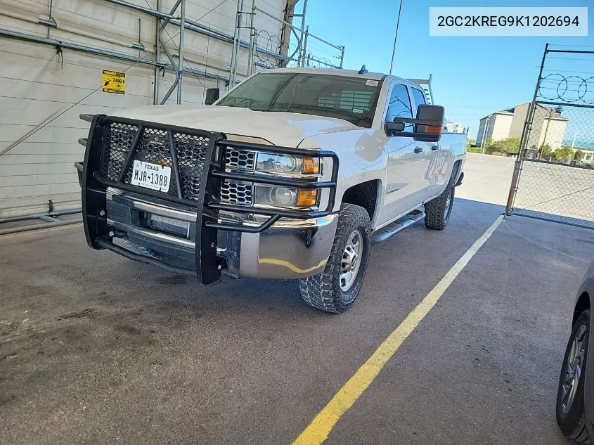 2019 Chevrolet Silverado 2500Hd Wt VIN: 2GC2KREG9K1202694 Lot: 40460262