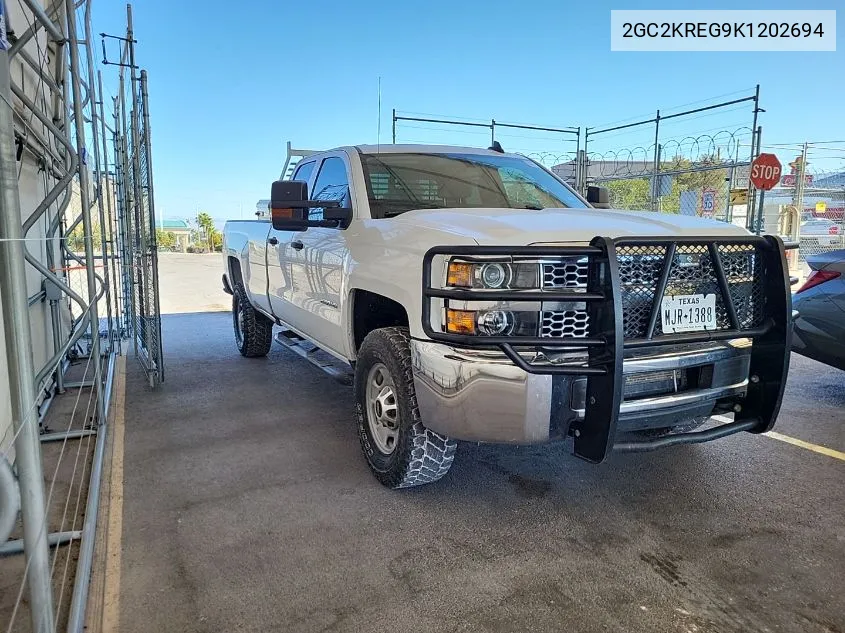 2019 Chevrolet Silverado 2500Hd Wt VIN: 2GC2KREG9K1202694 Lot: 40460262