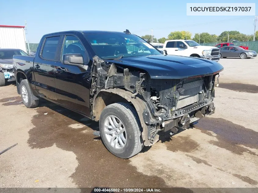 2019 Chevrolet Silverado 1500 Rst VIN: 1GCUYEED5KZ197037 Lot: 40465802