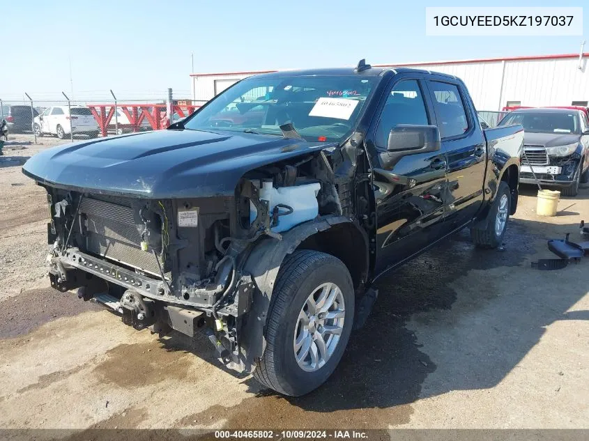 2019 Chevrolet Silverado 1500 Rst VIN: 1GCUYEED5KZ197037 Lot: 40465802