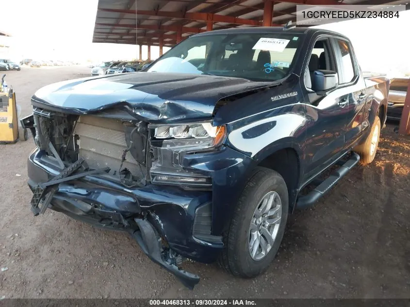 2019 Chevrolet Silverado 1500 Rst VIN: 1GCRYEED5KZ234884 Lot: 40468313