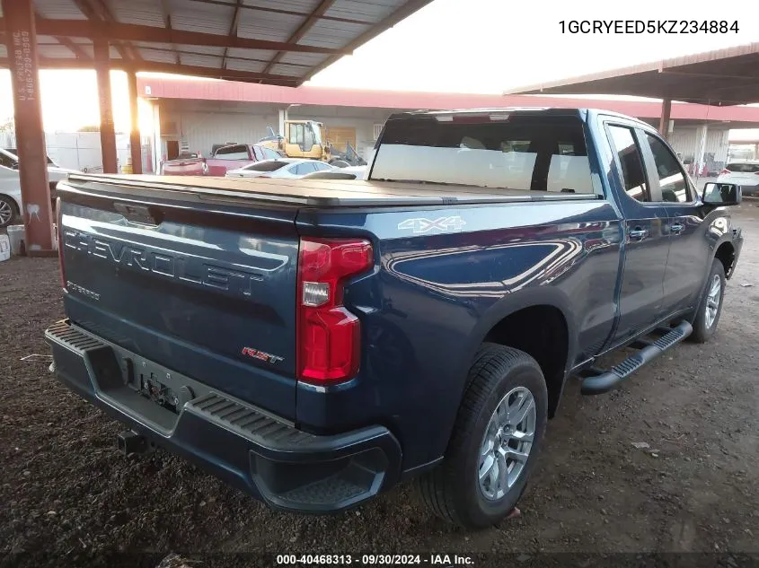 2019 Chevrolet Silverado 1500 K1500 Rst VIN: 1GCRYEED5KZ234884 Lot: 40648225