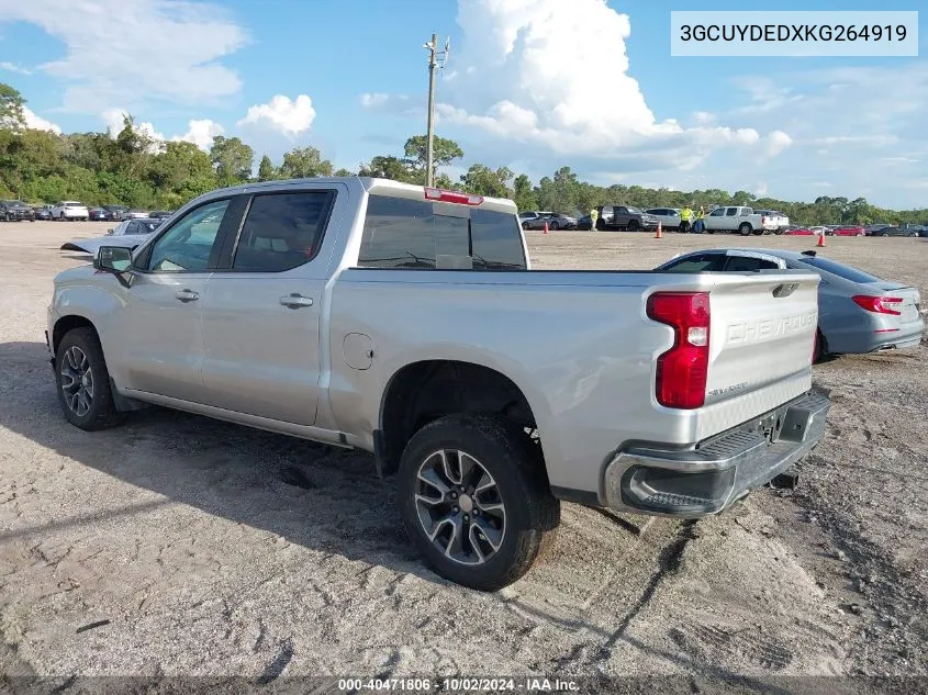 2019 Chevrolet Silverado 1500 Lt VIN: 3GCUYDEDXKG264919 Lot: 40471806