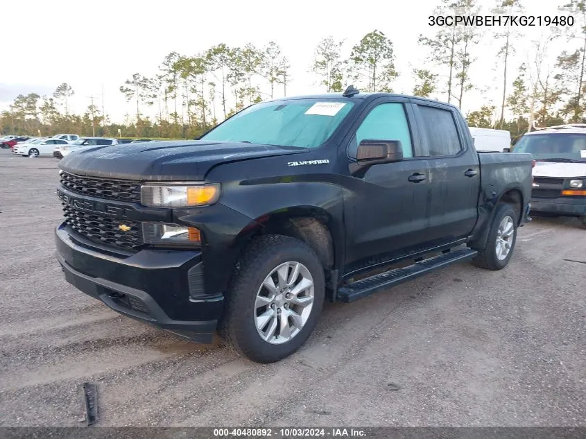 2019 Chevrolet Silverado 1500 Custom VIN: 3GCPWBEH7KG219480 Lot: 40480892