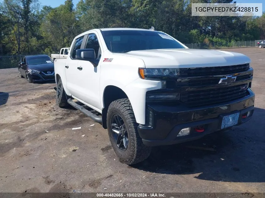 2019 Chevrolet Silverado 1500 Lt Trail Boss VIN: 1GCPYFED7KZ428815 Lot: 40482665