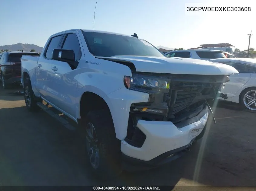 2019 Chevrolet Silverado 1500 Rst VIN: 3GCPWDEDXKG303608 Lot: 40488994