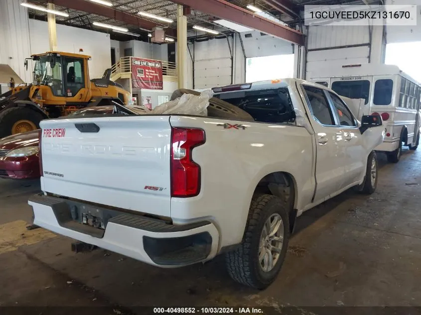 2019 Chevrolet Silverado 1500 Rst VIN: 1GCUYEED5KZ131670 Lot: 40498552