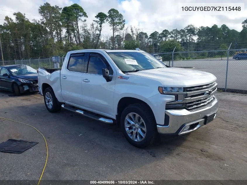 2019 Chevrolet Silverado 1500 Ltz VIN: 1GCUYGED7KZ115448 Lot: 40499656