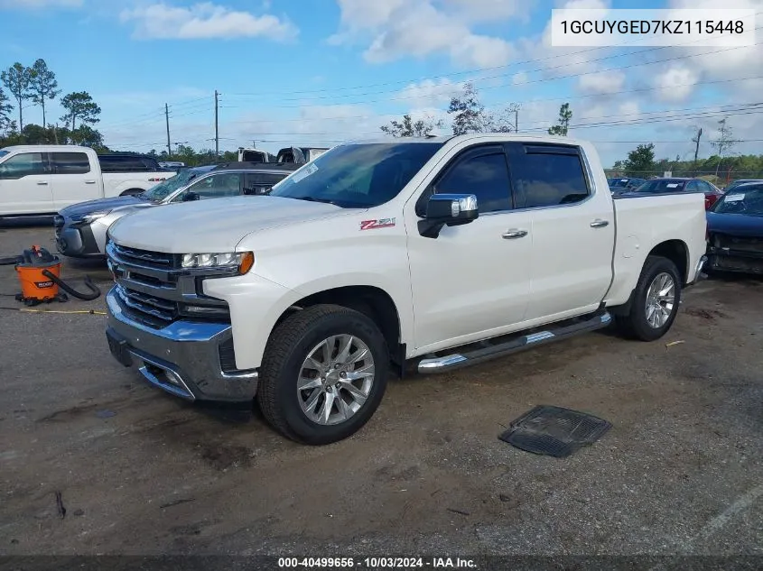 2019 Chevrolet Silverado 1500 Ltz VIN: 1GCUYGED7KZ115448 Lot: 40499656