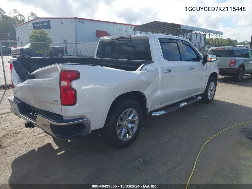 2019 Chevrolet Silverado 1500 Ltz VIN: 1GCUYGED7KZ115448 Lot: 40499656