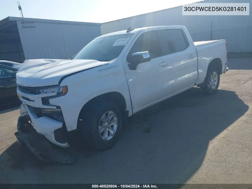 3GCPWCED5KG281401 2019 Chevrolet Silverado 1500 Lt