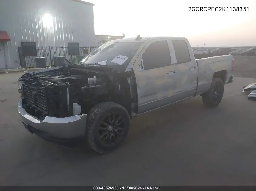 2019 Chevrolet Silverado Ld C1500 Lt VIN: 2GCRCPEC2K1138351 Lot: 40526933