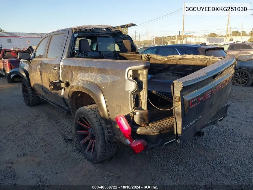 2019 Chevrolet Silverado 1500 Rst VIN: 3GCUYEEDXKG251030 Lot: 40539722