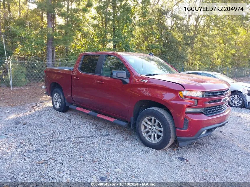 2019 Chevrolet Silverado 1500 Rst VIN: 1GCUYEED7KZ204974 Lot: 40549767