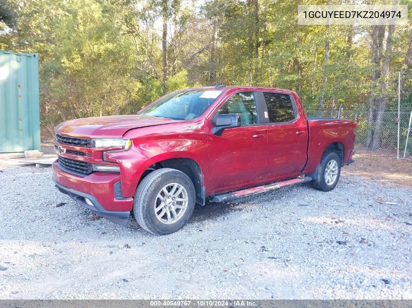 2019 Chevrolet Silverado 1500 Rst VIN: 1GCUYEED7KZ204974 Lot: 40549767