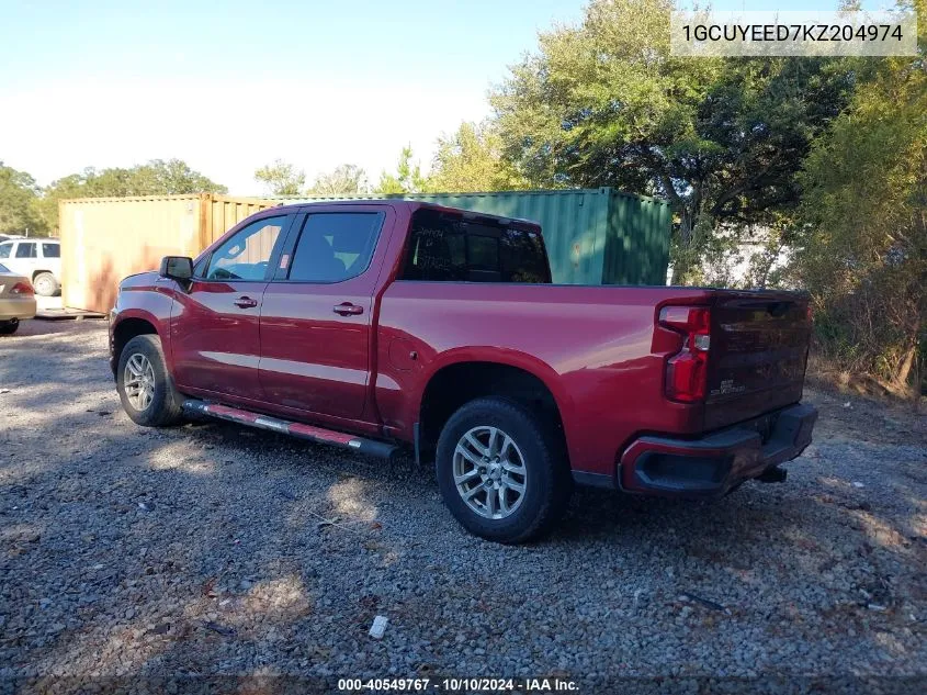 2019 Chevrolet Silverado 1500 Rst VIN: 1GCUYEED7KZ204974 Lot: 40549767