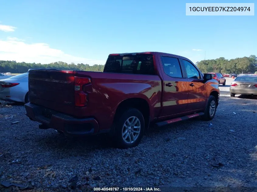 2019 Chevrolet Silverado 1500 Rst VIN: 1GCUYEED7KZ204974 Lot: 40549767