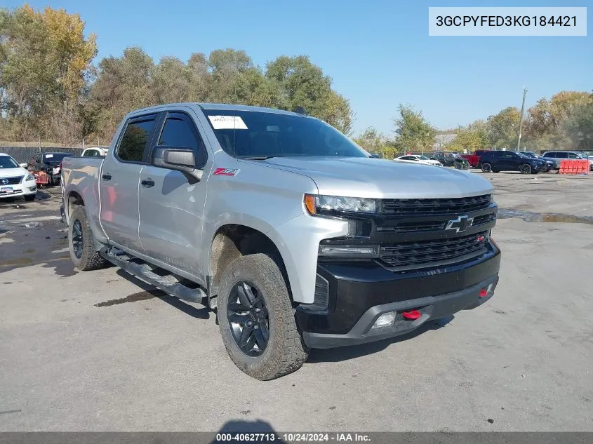 2019 Chevrolet Silverado 1500 Lt Trail Boss VIN: 3GCPYFED3KG184421 Lot: 40627713