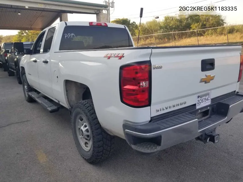 2019 Chevrolet Silverado 2500Hd Wt VIN: 2GC2KREG5K1183335 Lot: 40630339