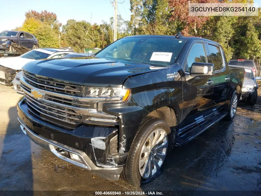 2019 Chevrolet Silverado K1500 High Country VIN: 3GCUYHED8KG254140 Lot: 40655940