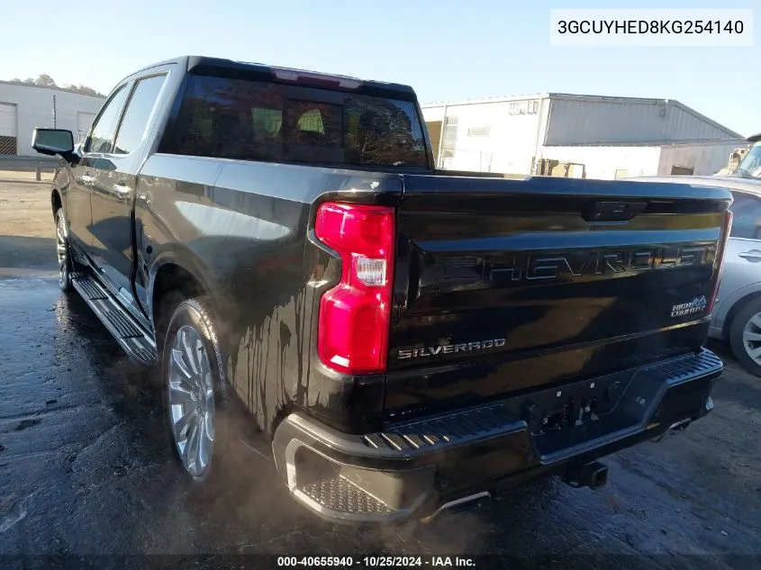 2019 Chevrolet Silverado K1500 High Country VIN: 3GCUYHED8KG254140 Lot: 40655940