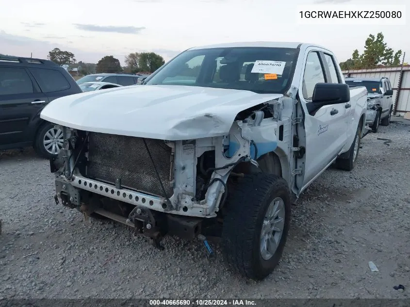 2019 Chevrolet Silverado 1500 Work Truck VIN: 1GCRWAEHXKZ250080 Lot: 40665690