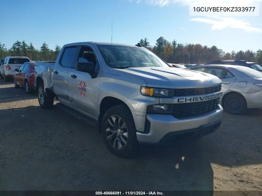 2019 Chevrolet Silverado 1500 Custom VIN: 1GCUYBEF0KZ333977 Lot: 40666091